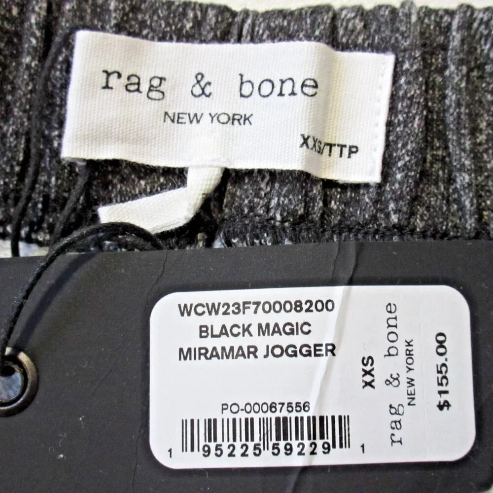 NWT rag & bone Miramar Jogger in Black Magic Photo Print Faux Jean Sweatpant XXS - Picture 4 of 9